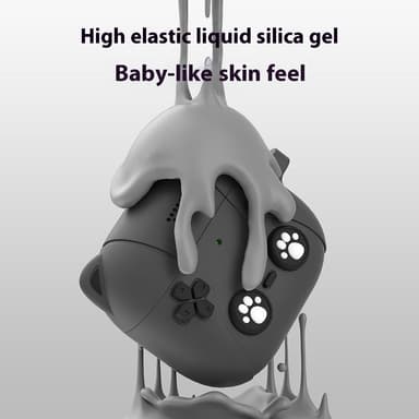 SKALO AirPods 4 Cute Cat Controller Fodral - Svart