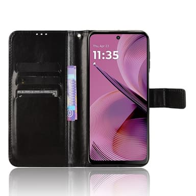 SKALO Motorola Moto G55 5G PU-Läder Plånboksfodral - Svart