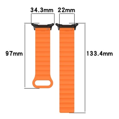 SKALO TPU Magnetarmband Samsung Watch Ultra 47mm - Svart-Orange