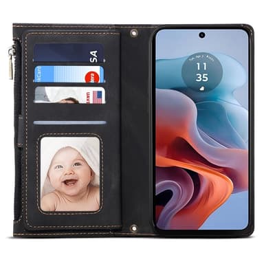 SKALO Motorola Moto G55 5G ESEBLE Big Wallet Plånboksfodral - Svart