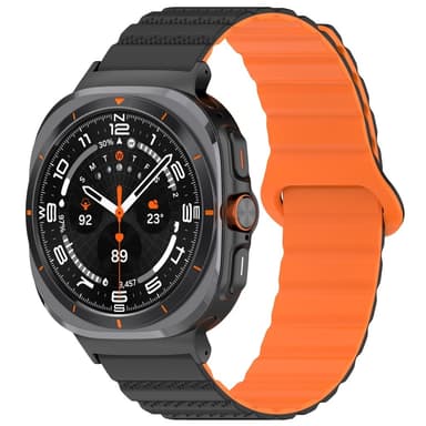 SKALO TPU Magnetarmband Samsung Watch Ultra 47mm - Svart-Orange