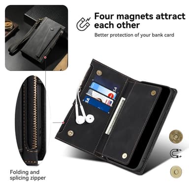 SKALO Motorola Moto G55 5G ESEBLE Big Wallet Plånboksfodral - Svart