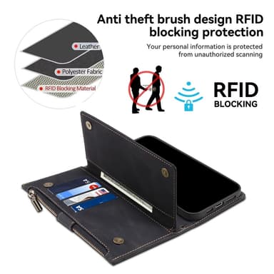 SKALO Motorola Moto G55 5G ESEBLE Big Wallet Plånboksfodral - Svart