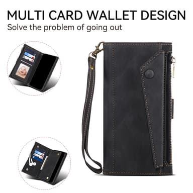 SKALO Motorola Moto G55 5G ESEBLE Big Wallet Plånboksfodral - Svart