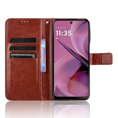 SKALO Motorola Moto G55 5G PU-Läder Plånboksfodral - Brun