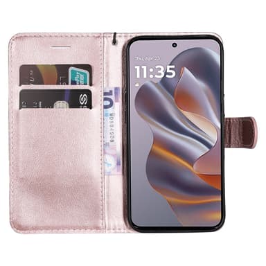SKALO Motorola Edge 50 Neo 5G PU-Läder Plånboksfodral - Roséguld