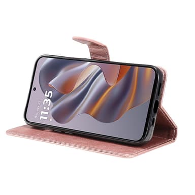 SKALO Motorola Edge 50 Neo 5G PU-Läder Plånboksfodral - Roséguld