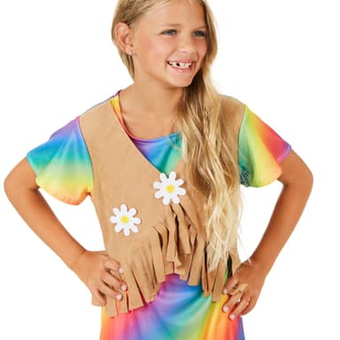 tectake 900202 Maskeraddräkt Hippie Blomsterbarn