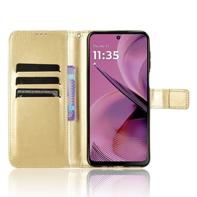 SKALO Motorola Moto G55 5G PU-Läder Plånboksfodral - Guld