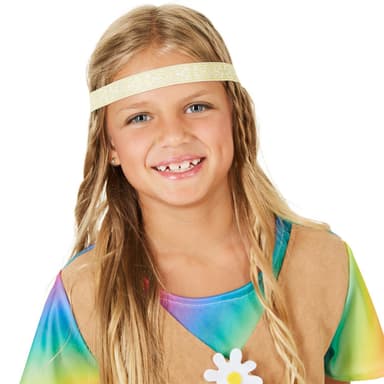 tectake 900202 Maskeraddräkt Hippie Blomsterbarn