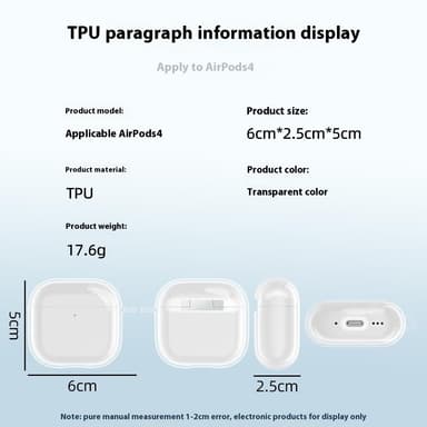 SKALO AirPods 4 Transparent TPU Fodral