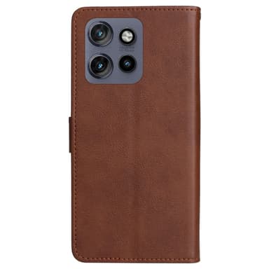 SKALO Motorola Edge 50 Neo 5G PU-Läder Plånboksfodral - Brun