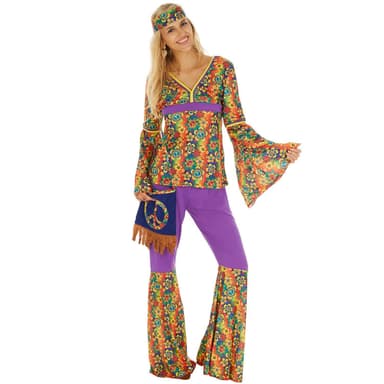 tectake Maskeraddräkt Dam Hippie Set