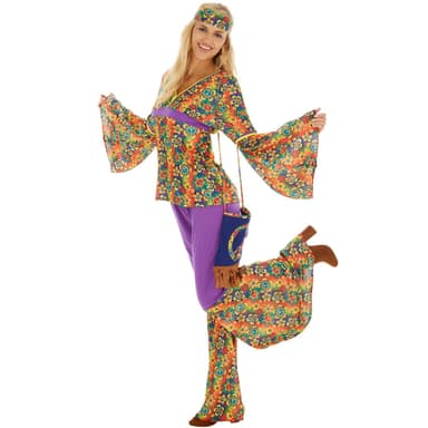 tectake Maskeraddräkt Dam Hippie Set