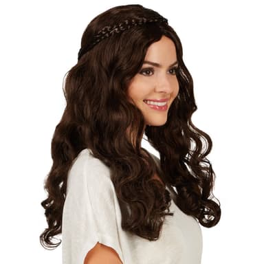 tectake Peruk Medeltida Prinsessa - brun