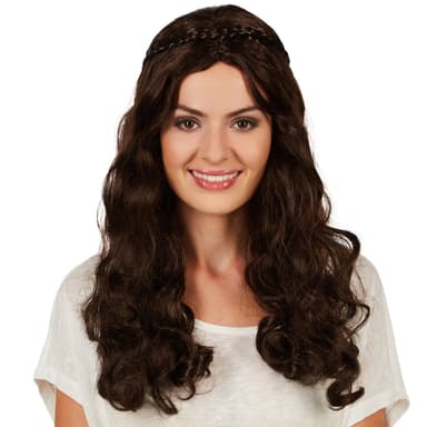 tectake Peruk Medeltida Prinsessa - brun