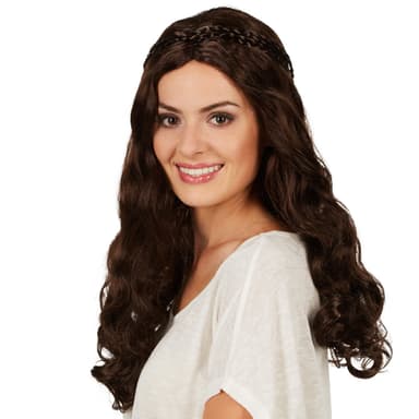 tectake Peruk Medeltida Prinsessa - brun