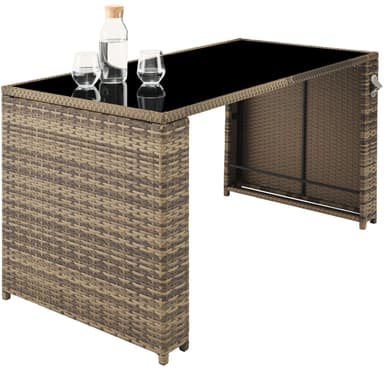 tectake Loungeset i rotting Palermo 2+2+1 - natur