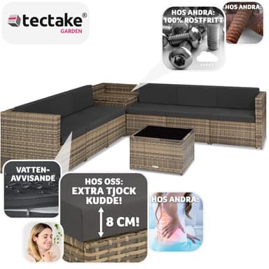 tectake Loungeset Verona i konstrotting - natur