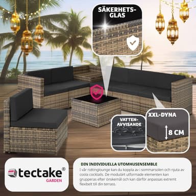 tectake Loungeset Verona i konstrotting - natur