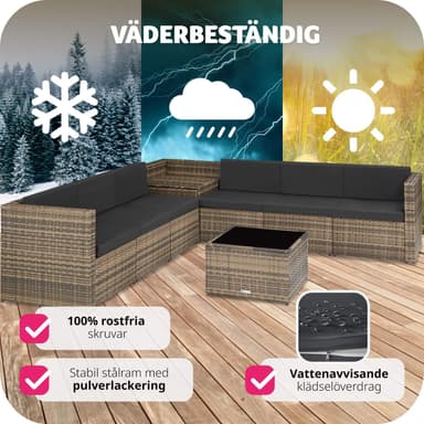tectake Loungeset Verona i konstrotting - natur