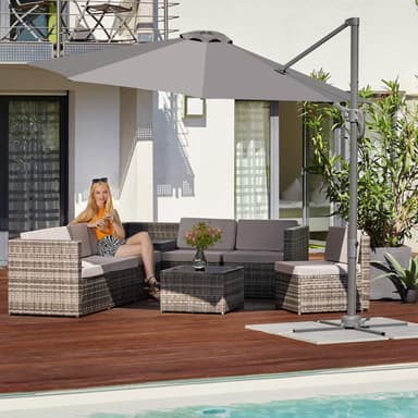 tectake Loungeset Verona i konstrotting - natur