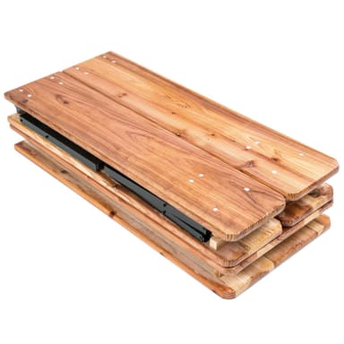 tectake Bord- och bänkset, 3-delad, hopfällbar - brun