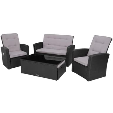 tectake Loungeset i konstrotting Bari - svart