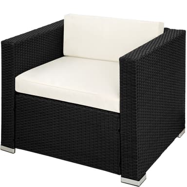 tectake Loungeset Milano i konstrotting - svart