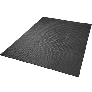 tectake Träningsmatta 12-pack, Golvskydd Underlag - svart