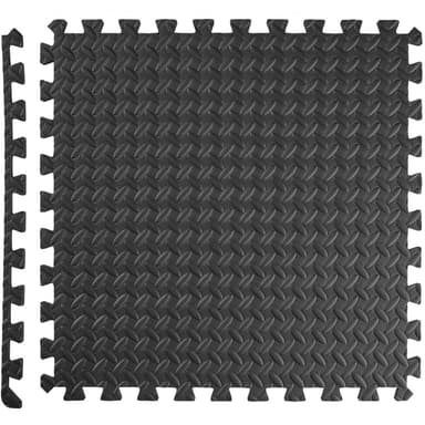 tectake Träningsmatta 12-pack, Golvskydd Underlag - svart