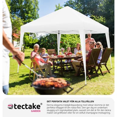 tectake Hopfällbar Paviljong Linosa 3x3 m - vit