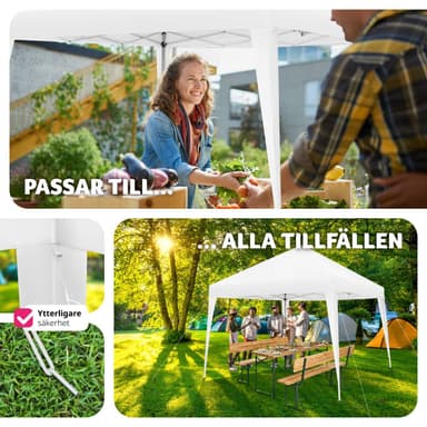 tectake Hopfällbar Paviljong Linosa 3x3 m - vit