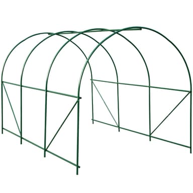 tectake Växthus i tunnelform med 6 fönster 343x200x200cm - grön