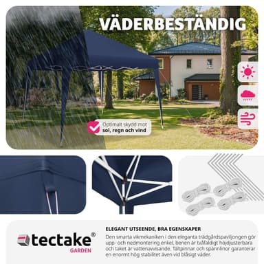 tectake Hopfällbar Paviljong Linosa 3x3 m - blå