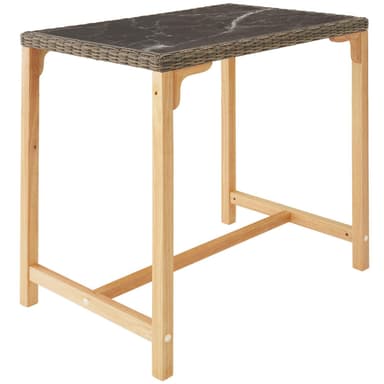tectake Rotting barbord Kutina med 2 stolar Latina - natur
