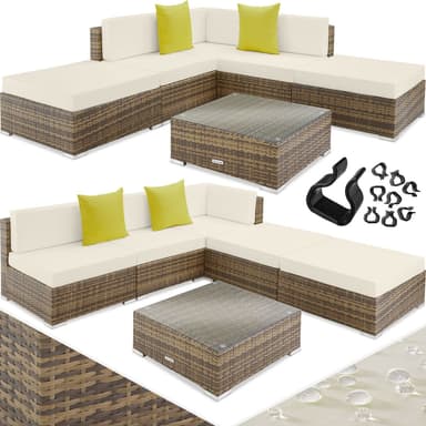 tectake Loungeset i konstrotting Paris - natur