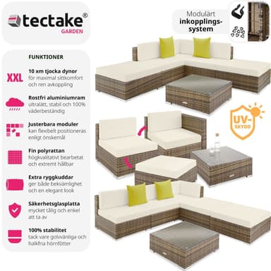 tectake Loungeset i konstrotting Paris - natur