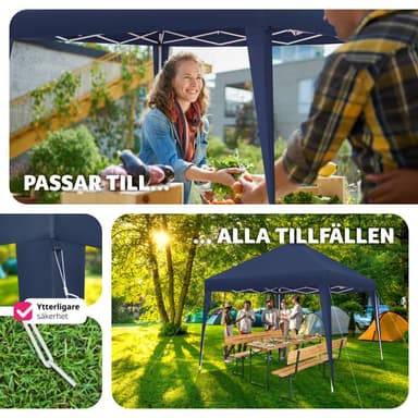 tectake Hopfällbar Paviljong Linosa 3x3 m - blå