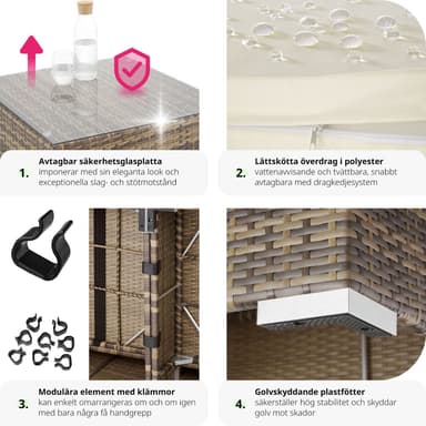 tectake Loungeset i konstrotting Paris - natur