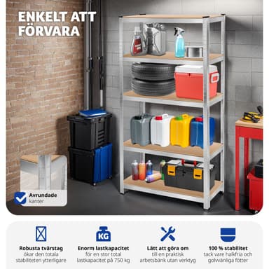 tectake Robust hylla - 180 x 90 x 40 cm, 750 kg