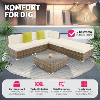 tectake Loungeset i konstrotting Paris - natur