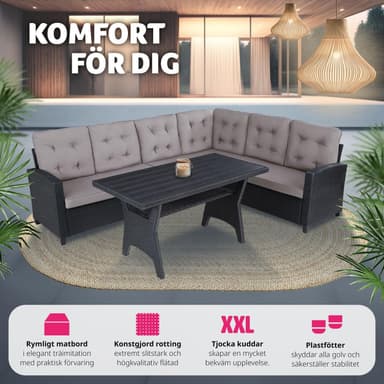 tectake Loungeset i rottning Catania - svart