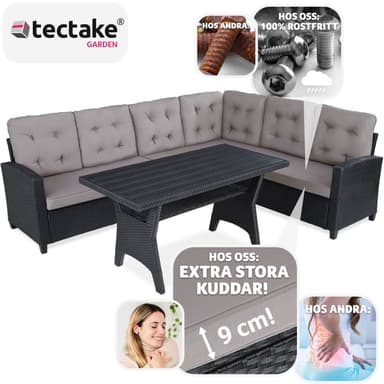 tectake Loungeset i rottning Catania - svart