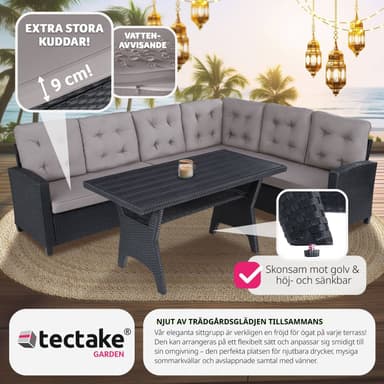 tectake Loungeset i rottning Catania - svart
