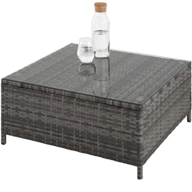 tectake Loungeset Siena i konstrotting - grå/ljusgrå