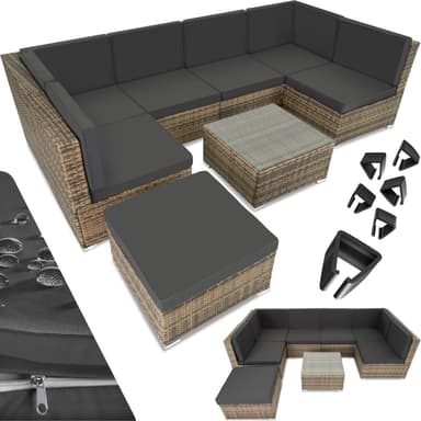 tectake Loungeset Venedig, Loungegrupp i konstrotting - natur