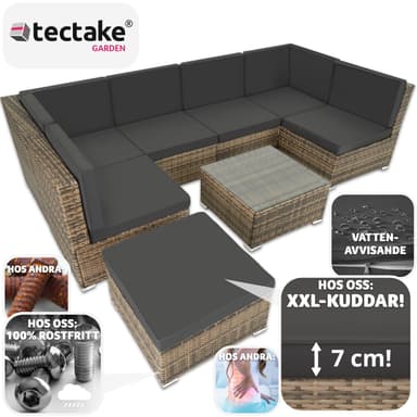 tectake Loungeset Venedig, Loungegrupp i konstrotting - natur