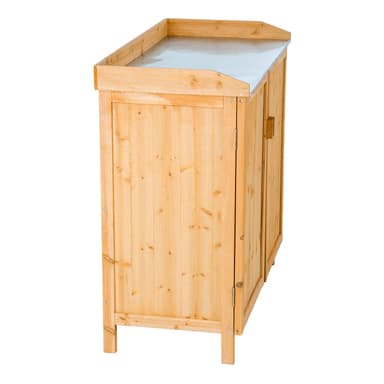 tectake Planteringsbord med underskåp - brun