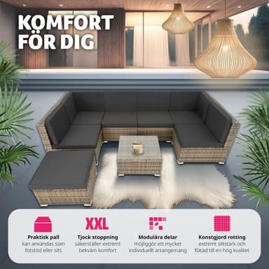 tectake Loungeset Venedig, Loungegrupp i konstrotting - natur